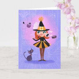 Tarjeta de cumpleaños Magic Witch Redhead