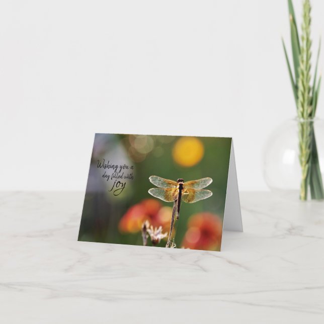 Tarjeta de cumpleaños mágica de la libélula (Anverso)