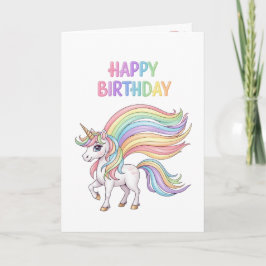 Tarjeta de cumpleaños mágica de unicornio 