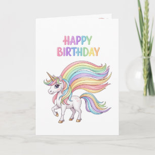 Tarjeta de cumpleaños mágica de unicornio
