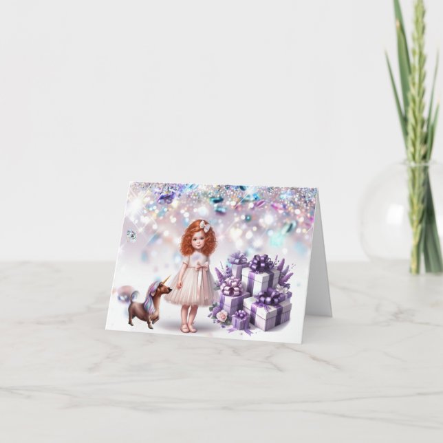 Tarjeta de cumpleaños mágica para niñita (Anverso)