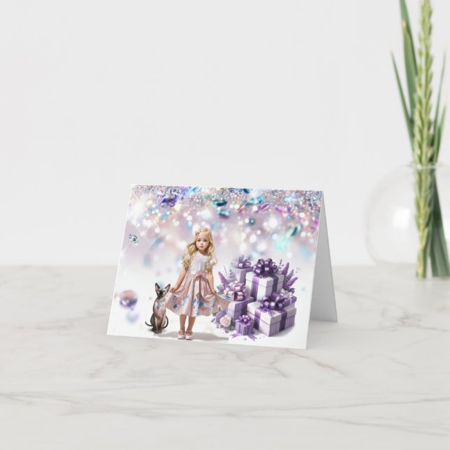 Tarjeta de cumpleaños mágica para niñita (Anverso)