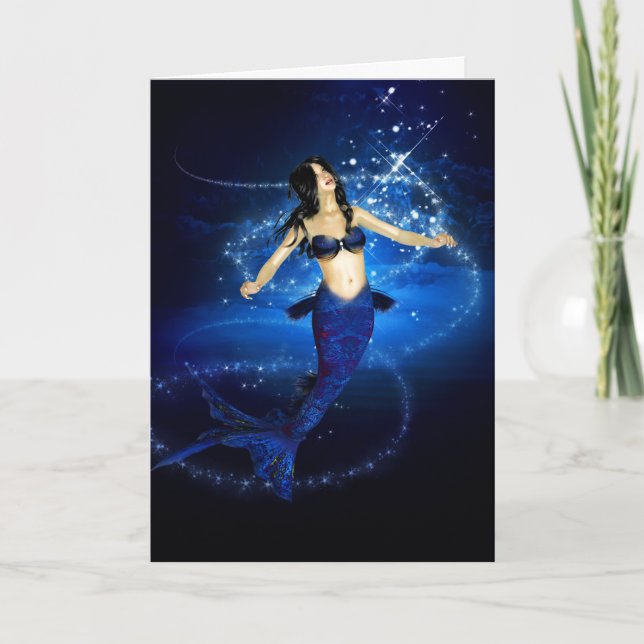 Tarjeta de cumpleaños mágico Mermaid (Anverso)