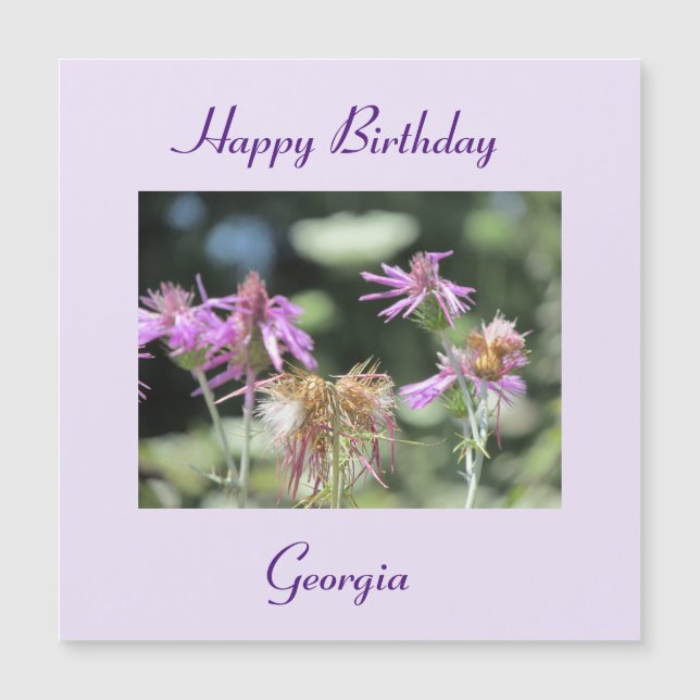 Tarjeta de cumpleaños magnética Corfu Lilac Wildfl (Anverso)