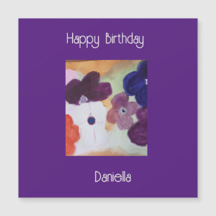 Tarjeta de cumpleaños magnética de las flores de p