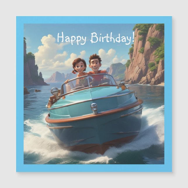 Tarjeta de cumpleaños magnética para motocicletas (Anverso)