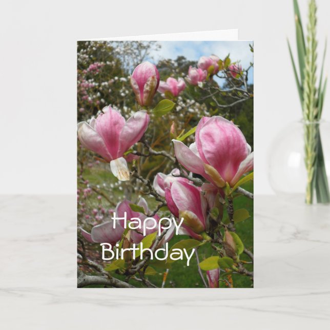 Tarjeta de cumpleaños Magnolias (Anverso)