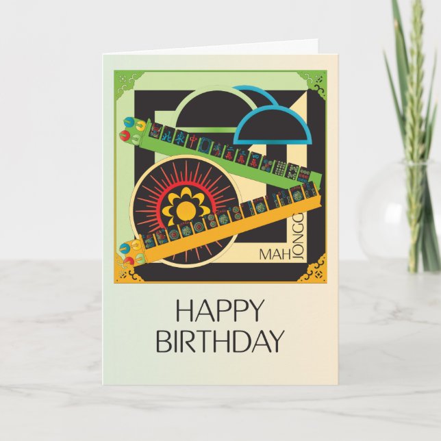 Tarjeta de cumpleaños Mah Jongg Limerick Whine (Anverso)