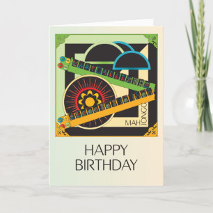 Tarjeta de cumpleaños Mah Jongg Limerick Whine