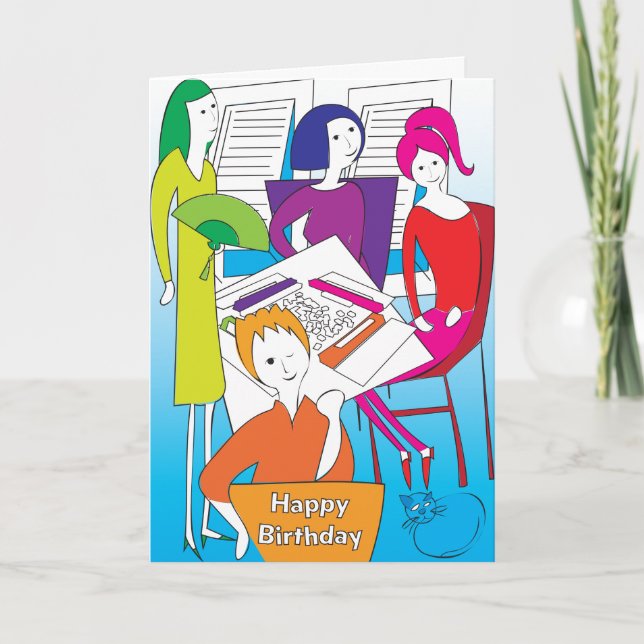 Tarjeta de cumpleaños Mah Jongg Yes (Anverso)