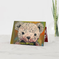 Tarjeta de cumpleaños 'Mal Teddy Bear'