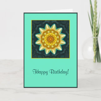 Tarjeta de cumpleaños Mandala de Flor suave