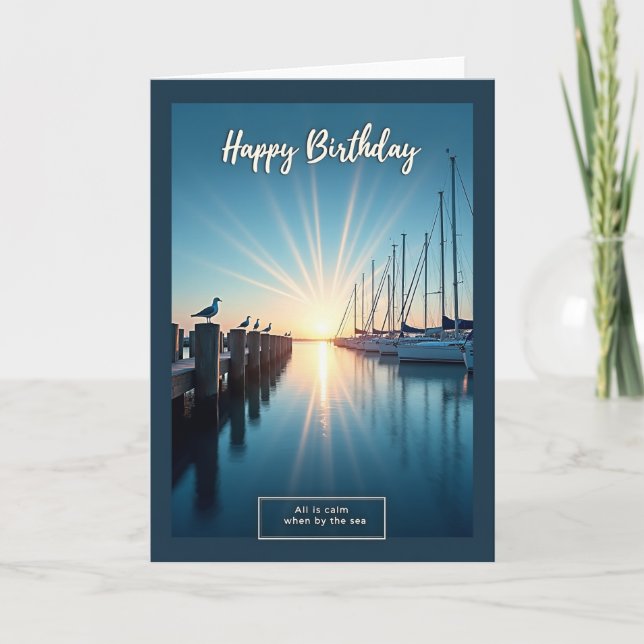Tarjeta de cumpleaños Marina Card dorada (Anverso)