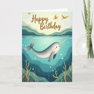Tarjeta de cumpleaños marina luminosa