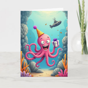 Tarjeta de cumpleaños marina rosa