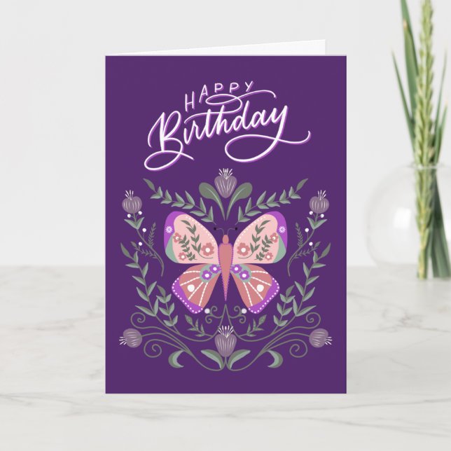 Tarjeta de cumpleaños mariposa (Anverso)