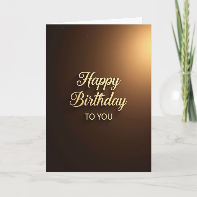 Tarjeta de cumpleaños marrón de lujo (Anverso)