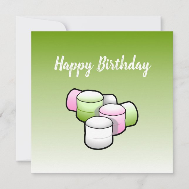 Tarjeta de cumpleaños Marshmallow (Anverso)