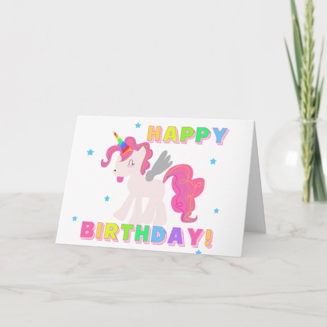 TARJETA DE CUMPLEAÑOS MÁS FELIZ DE Unicornio PARA  (Anverso)