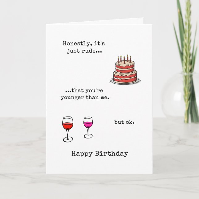 Tarjeta de cumpleaños más joven que yo (Anverso)