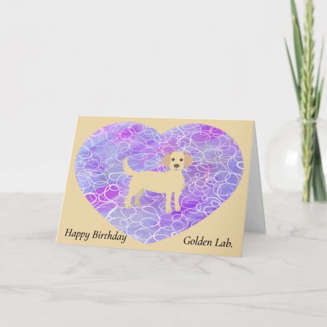Tarjeta de cumpleaños mascota para Golden Lab. Fon (Anverso)