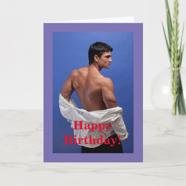 Tarjeta de cumpleaños masculina de 5" x 7" plegada (Anverso)