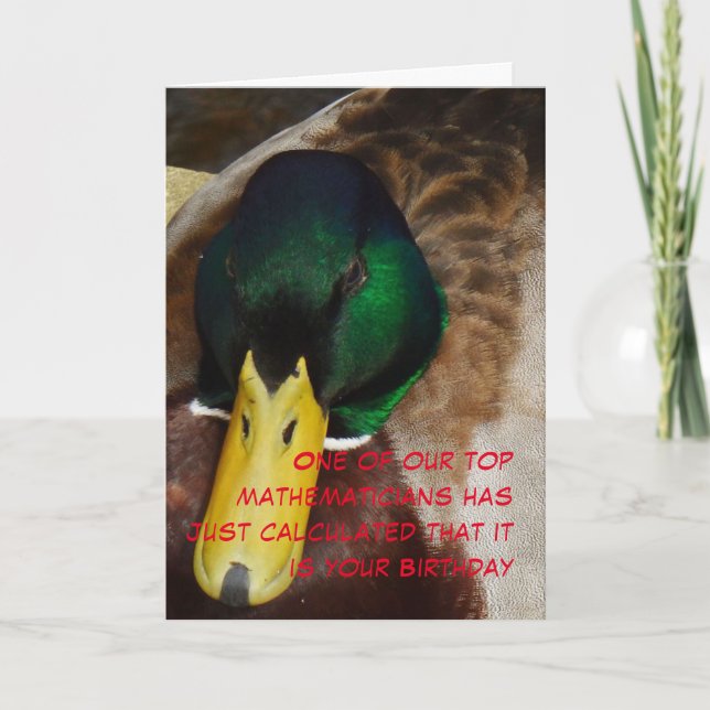 Tarjeta de cumpleaños Matematista (Anverso)