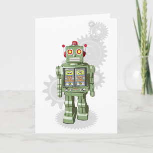 Tarjeta de cumpleaños Mechanical Toy Robot