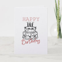 Tarjeta de cumpleaños mediana - Cumpleaños minimal