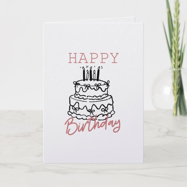 Tarjeta de cumpleaños mediana - Cumpleaños minimal (Anverso)