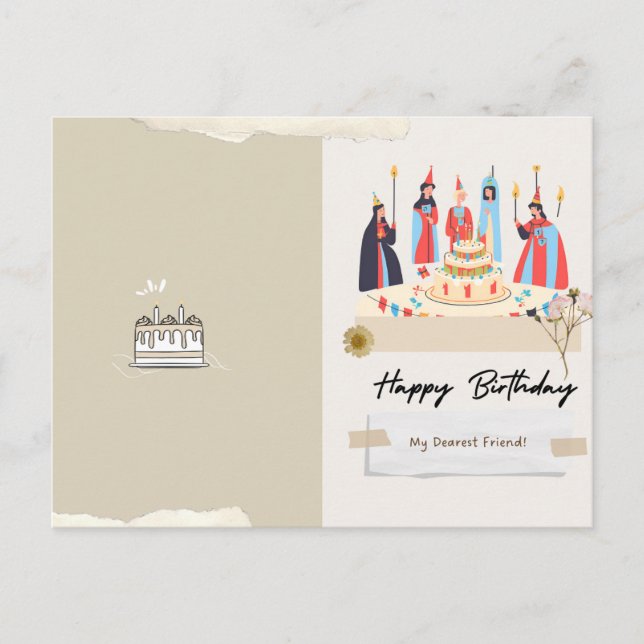 Tarjeta de cumpleaños medieval (Anverso)