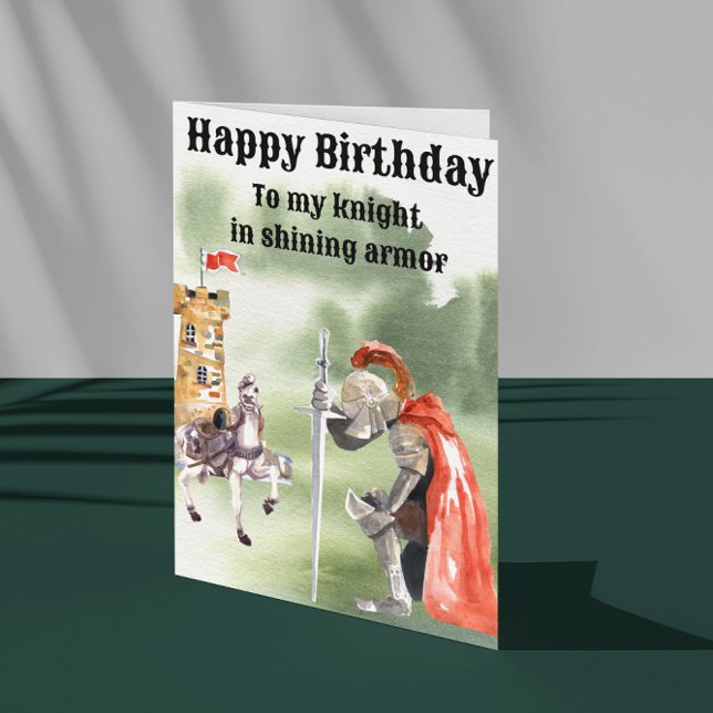 Tarjeta de cumpleaños medieval de Knight (Subido por el creador)