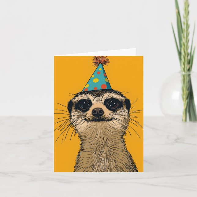 Tarjeta de cumpleaños Meerkat de juguete (Anverso)