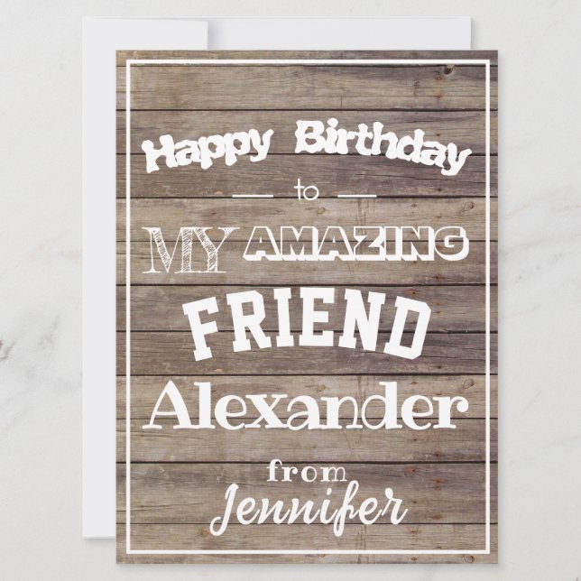 Tarjeta de cumpleaños Mejor amigo para él personal (Anverso)