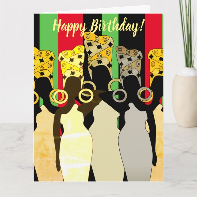 Tarjeta de cumpleaños Melanin Queen African Americ (Anverso)