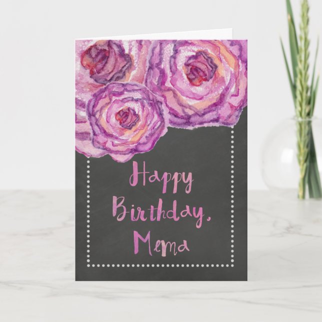 Tarjeta de cumpleaños Mema para Rosas acuáticos de (Anverso)
