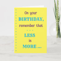 Tarjeta de cumpleaños "Menos es más"