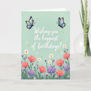 Tarjeta de cumpleaños menta alegre