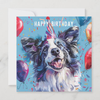 Tarjeta de cumpleaños Merle Border Collie