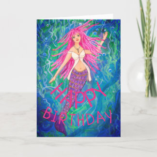 Tarjeta de cumpleaños Mermaid