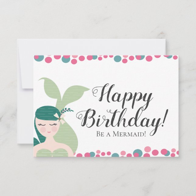 Tarjeta de cumpleaños Mermaid (Anverso)