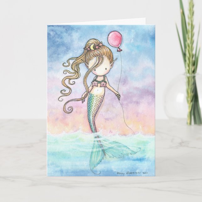 Tarjeta de cumpleaños Mermaid Cutie (Anverso)