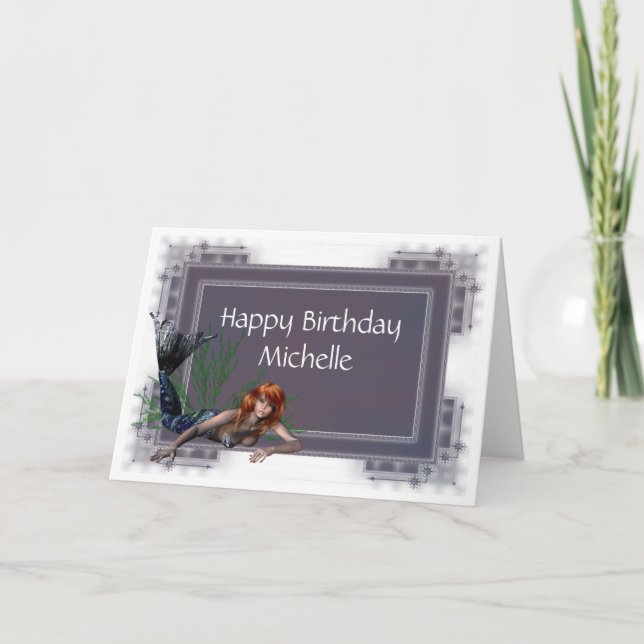Tarjeta de cumpleaños Mermaid Fantasy 1 (Anverso)