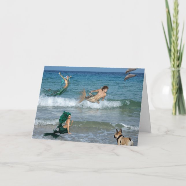 Tarjeta de cumpleaños Mermaids (Anverso)