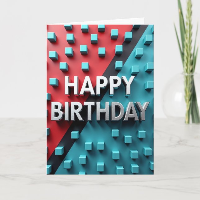 Tarjeta de cumpleaños metálica (Anverso)