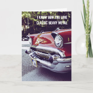 Tarjeta de cumpleaños Metalizado clásica Chevy Hea