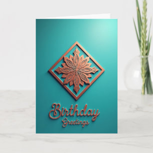 Tarjeta de cumpleaños Metallic Bloom