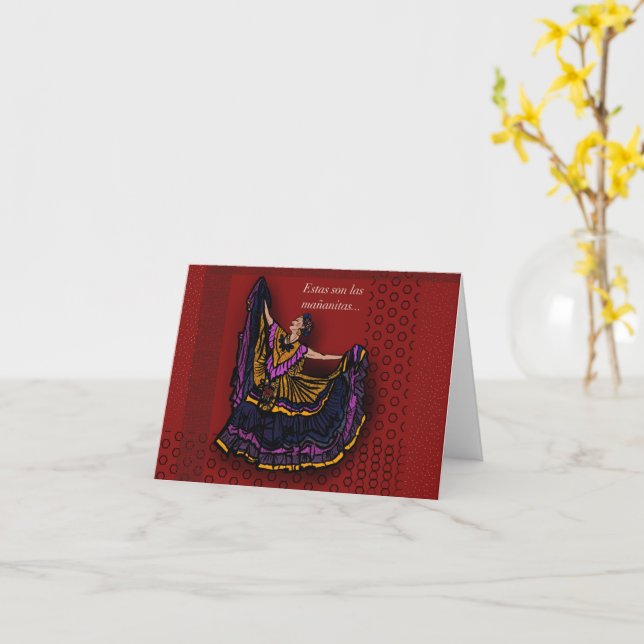 Tarjeta de cumpleaños mexicana doblada (flor amarilla)