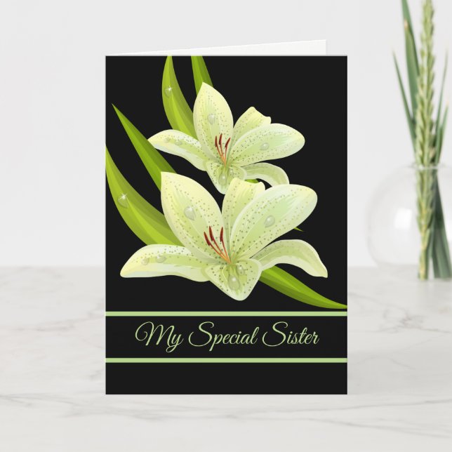 Tarjeta de cumpleaños - Mi hermana especial (Anverso)