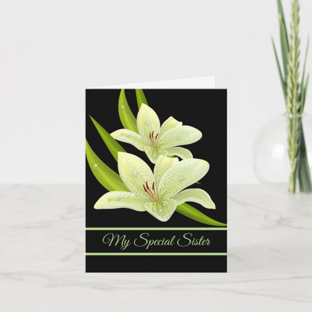 Tarjeta de cumpleaños - Mi hermana especial (Anverso)